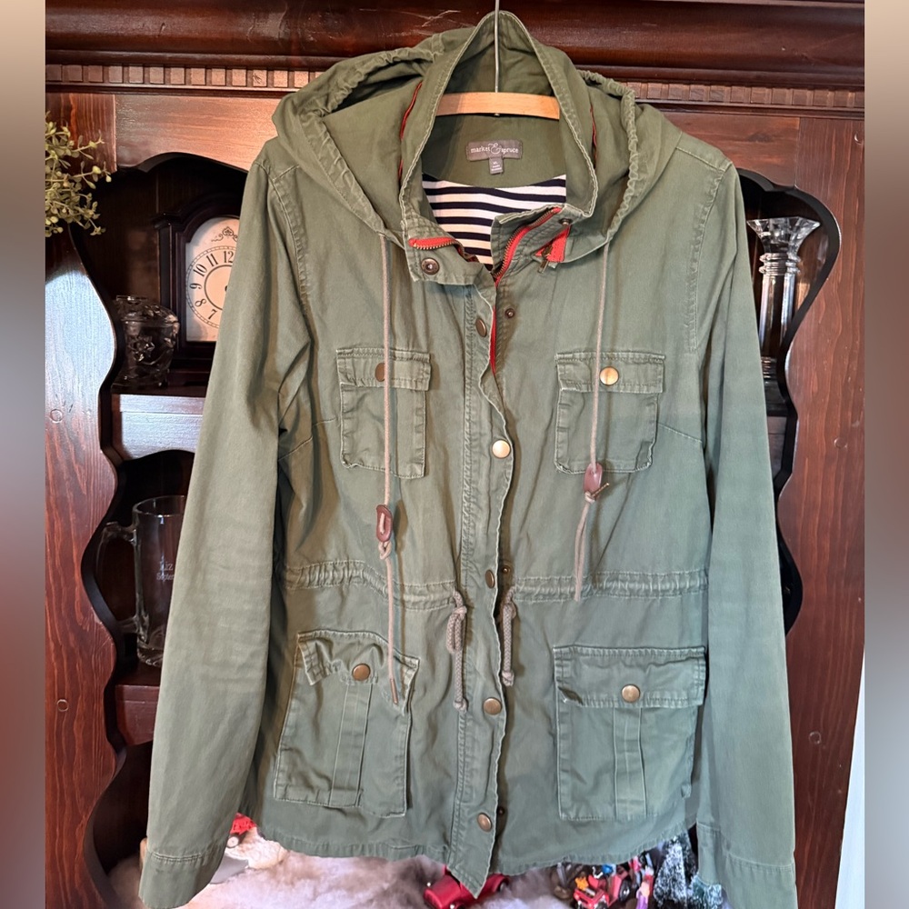Market & Spruce utility jacket green women’s size XL